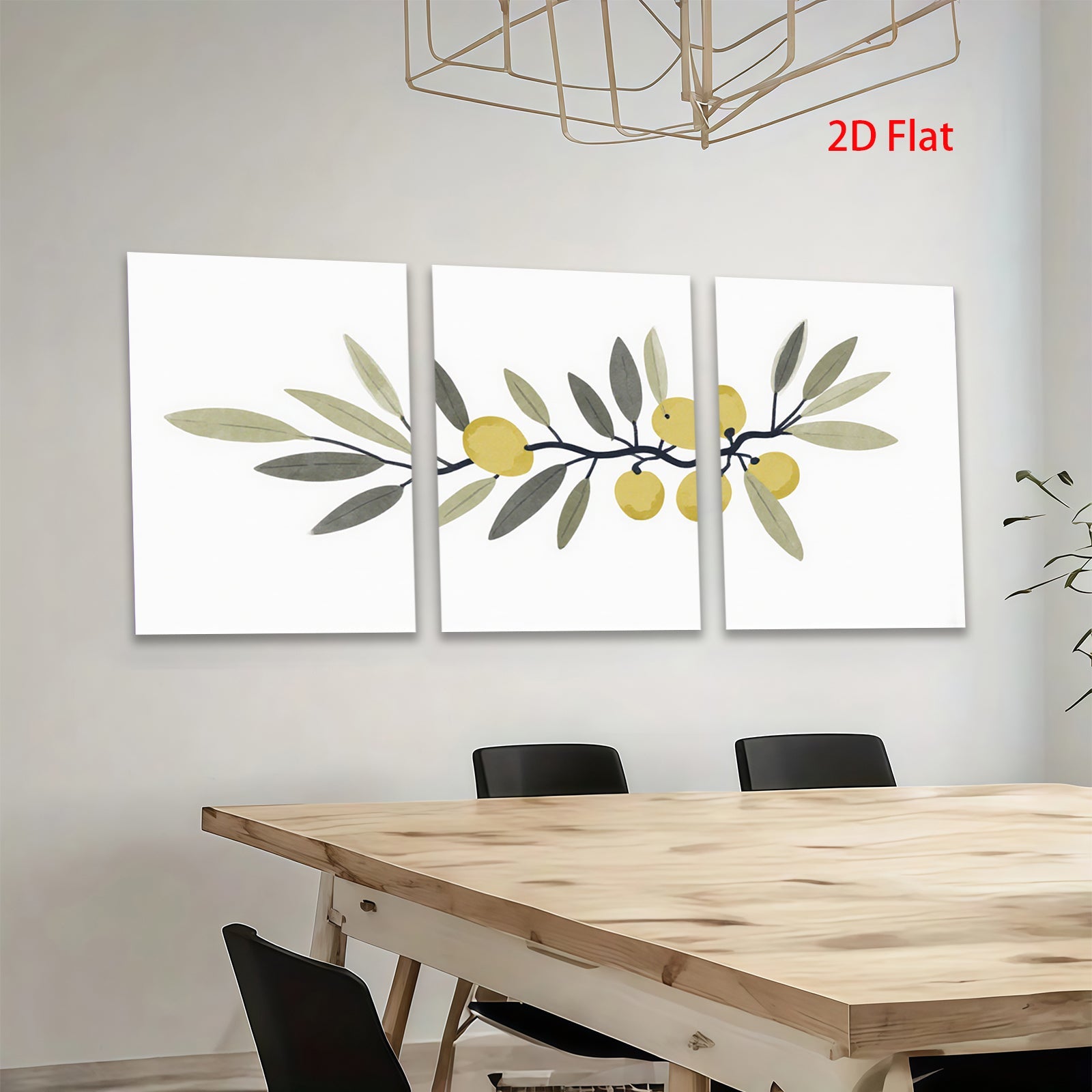 2D flat 1pc Olive Branch Painting Botanical Wall Art Decor Farmhouse Living Room Bedroom Kitchen Home Office Gallery Wrapped Canvas Prints Modern Minimalist Artwork Trending Now