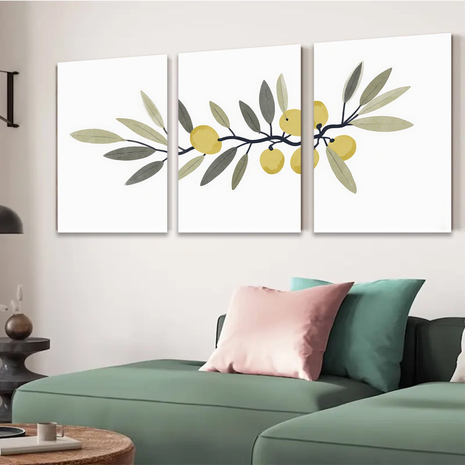 2D flat 1pc Olive Branch Painting Botanical Wall Art Decor Farmhouse Living Room Bedroom Kitchen Home Office Gallery Wrapped Canvas Prints Modern Minimalist Artwork Trending Now