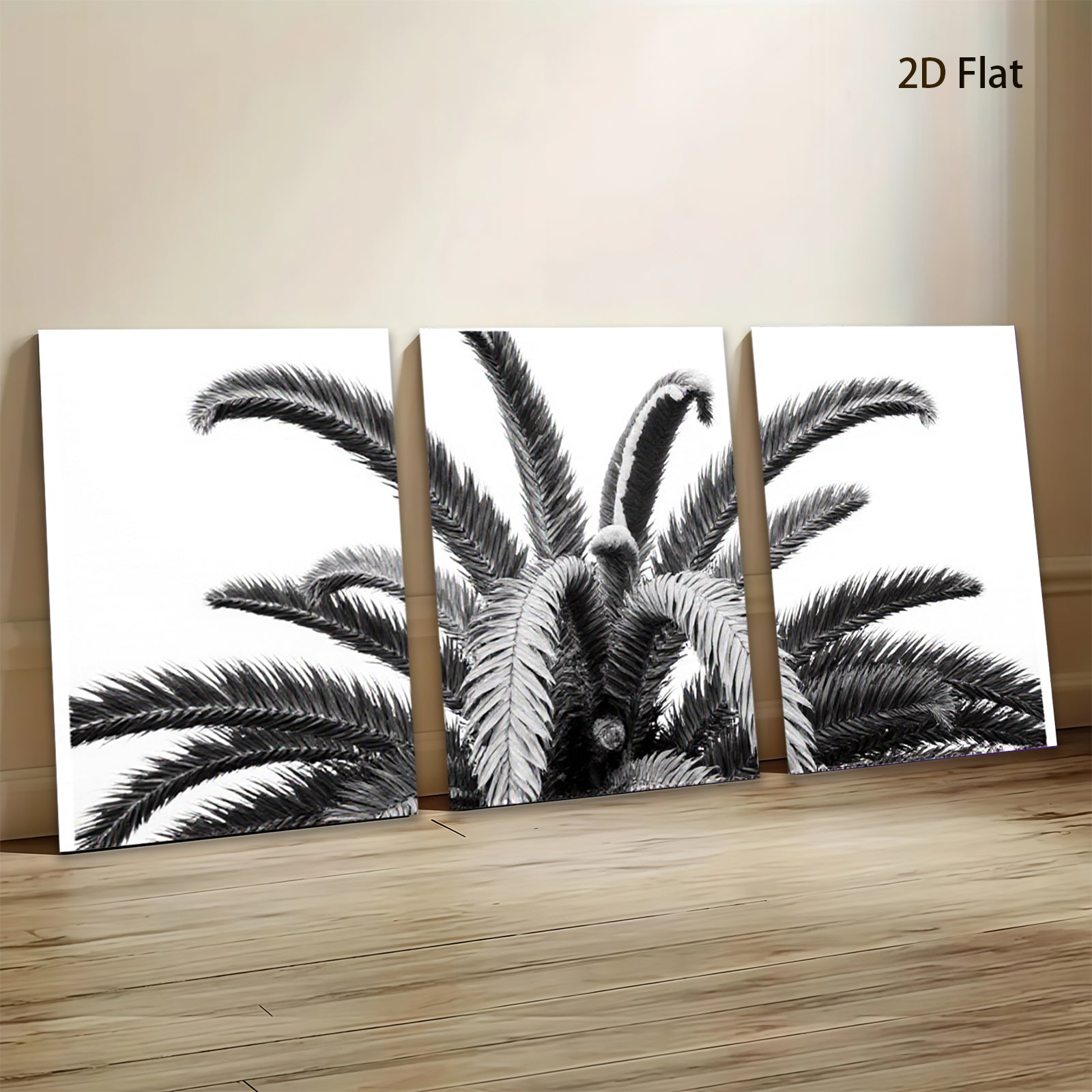 2D flat 1pc Palm Fronds Botanical Wall Art Living Room Bedroom Decor Modern Farmhouse Gallery Wrapped Canvas Prints Coastal Home Decor