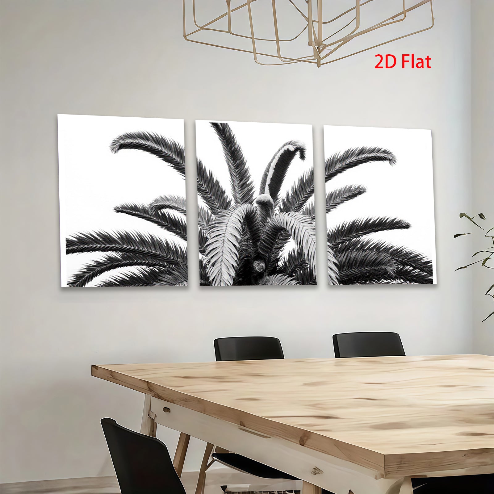2D flat 1pc Palm Fronds Botanical Wall Art Living Room Bedroom Decor Modern Farmhouse Gallery Wrapped Canvas Prints Coastal Home Decor