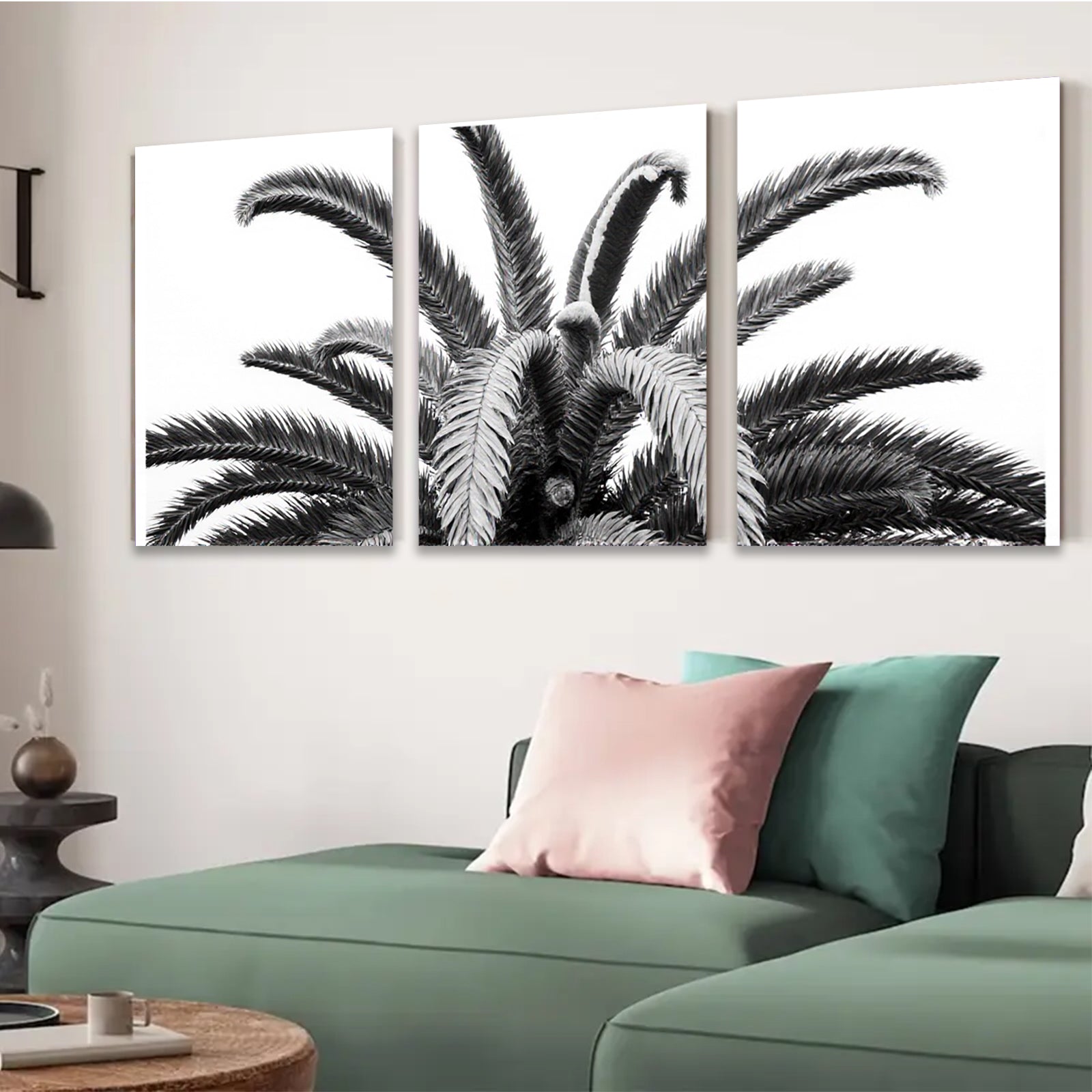 2D flat 1pc Palm Fronds Botanical Wall Art Living Room Bedroom Decor Modern Farmhouse Gallery Wrapped Canvas Prints Coastal Home Decor
