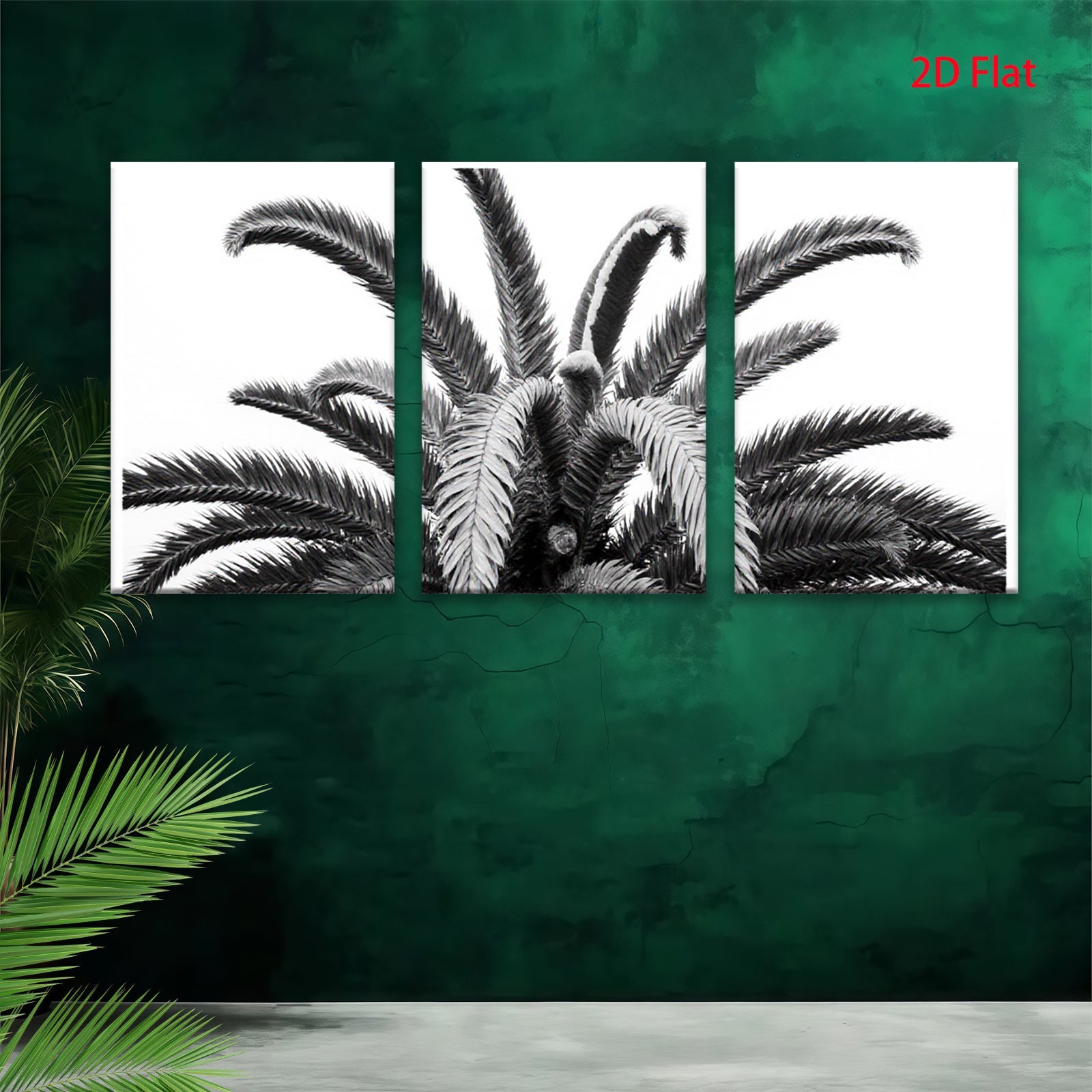 2D flat 1pc Palm Fronds Botanical Wall Art Living Room Bedroom Decor Modern Farmhouse Gallery Wrapped Canvas Prints Coastal Home Decor