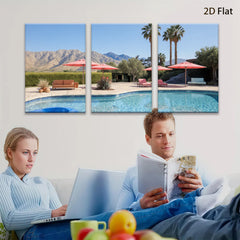 2D flat 1pc Palm Springs poolside retreat vibrant desert landscape living room bedroom gallery wall art modern farmhouse decor