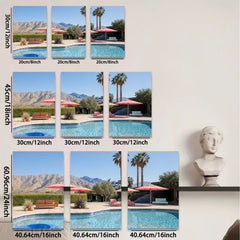 2D flat 1pc Palm Springs poolside retreat vibrant desert landscape living room bedroom gallery wall art modern farmhouse decor