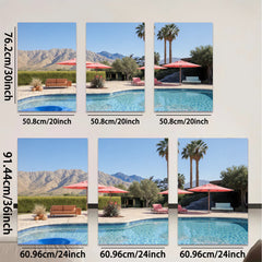 2D flat 1pc Palm Springs poolside retreat vibrant desert landscape living room bedroom gallery wall art modern farmhouse decor