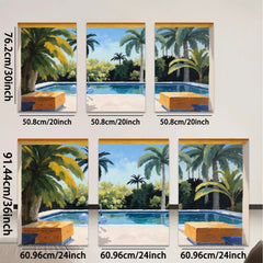 2D flat 1pc Palm Springs poolside vista brings sunny California vibes to living room bedroom bathroom gallery wall decor modern farmhouse style