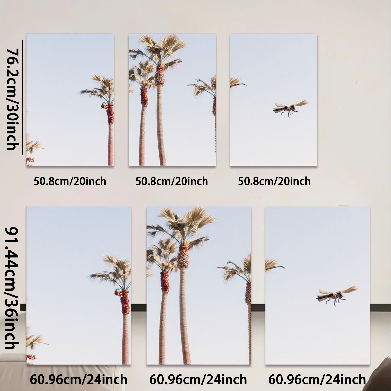 2D flat 1pc Palm Trees Desert Landscape Wall Art Canvas Prints for Living Room Bedroom Home Decor Modern Farmhouse Style Gallery Wrapped Ready to Hang