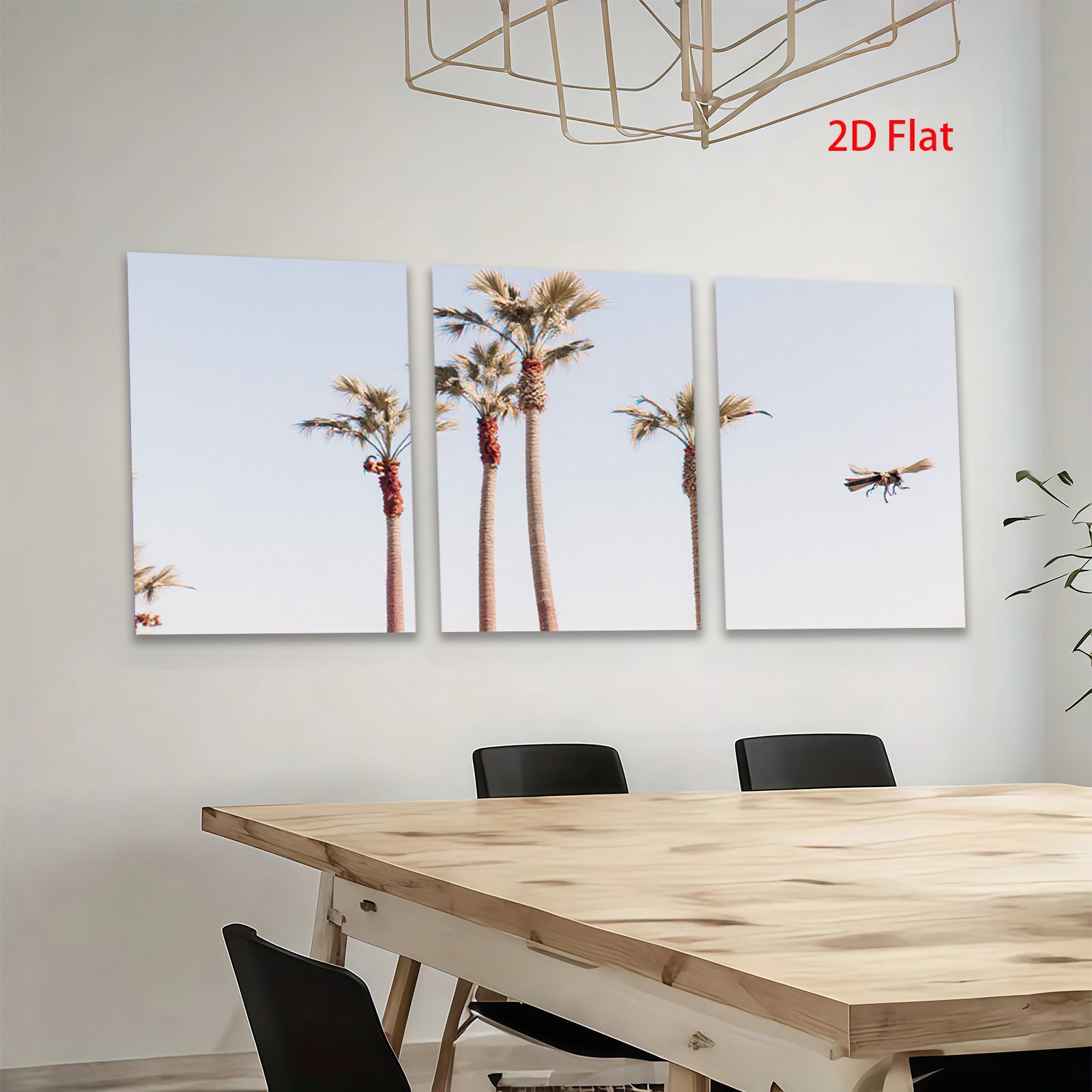 2D flat 1pc Palm Trees Desert Landscape Wall Art Canvas Prints for Living Room Bedroom Home Decor Modern Farmhouse Style Gallery Wrapped Ready to Hang