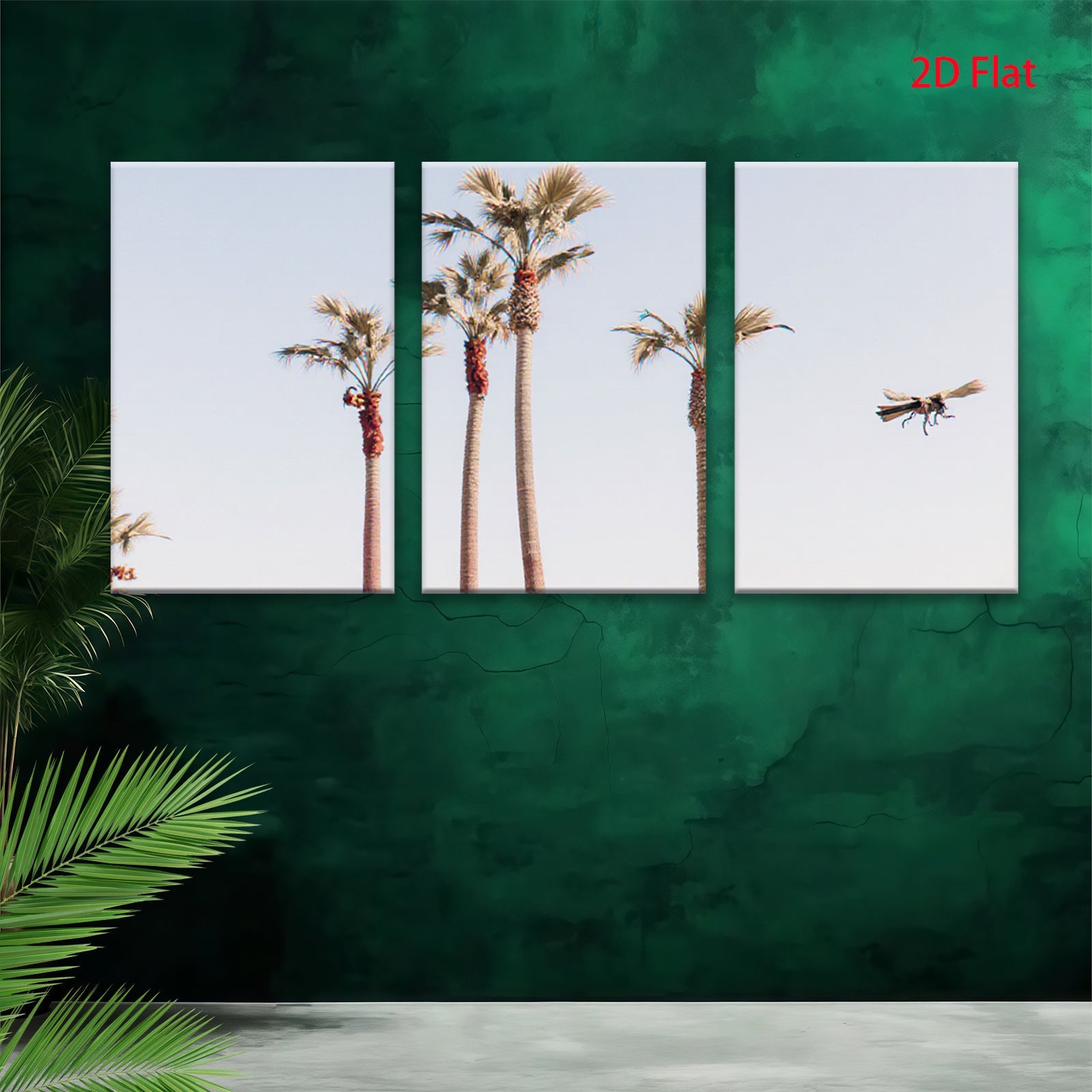 2D flat 1pc Palm Trees Desert Landscape Wall Art Canvas Prints for Living Room Bedroom Home Decor Modern Farmhouse Style Gallery Wrapped Ready to Hang