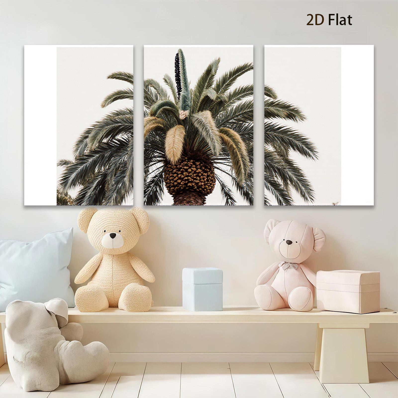2D flat 1pc Palm tree fronds lush botanical wall art bedroom living room farmhouse modern gallery wrapped canvas print