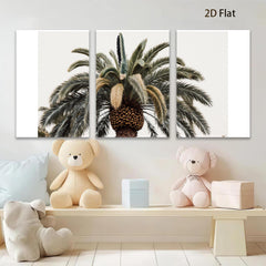 2D flat 1pc Palm tree fronds lush botanical wall art bedroom living room farmhouse modern gallery wrapped canvas print