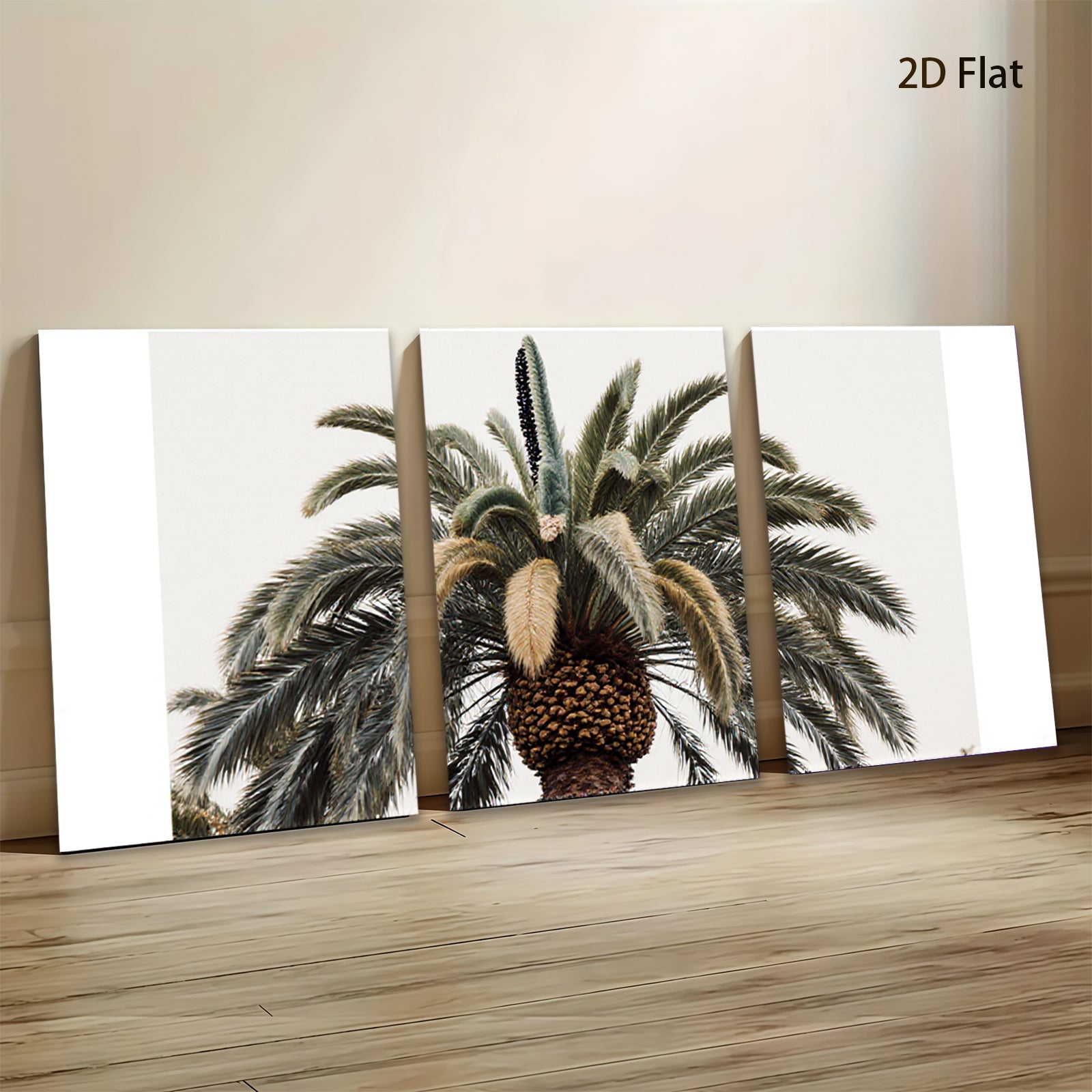 2D flat 1pc Palm tree fronds lush botanical wall art bedroom living room farmhouse modern gallery wrapped canvas print
