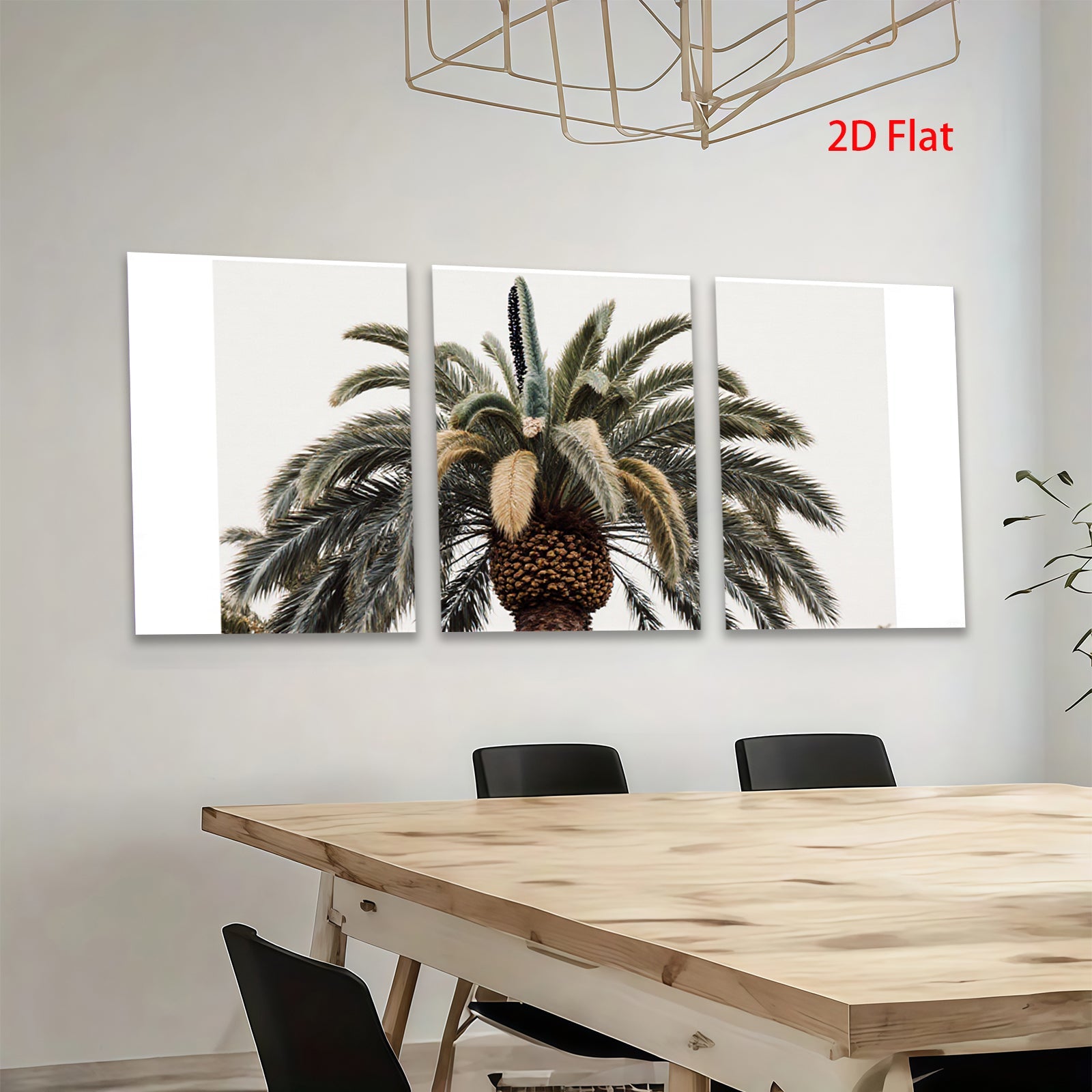 2D flat 1pc Palm tree fronds lush botanical wall art bedroom living room farmhouse modern gallery wrapped canvas print