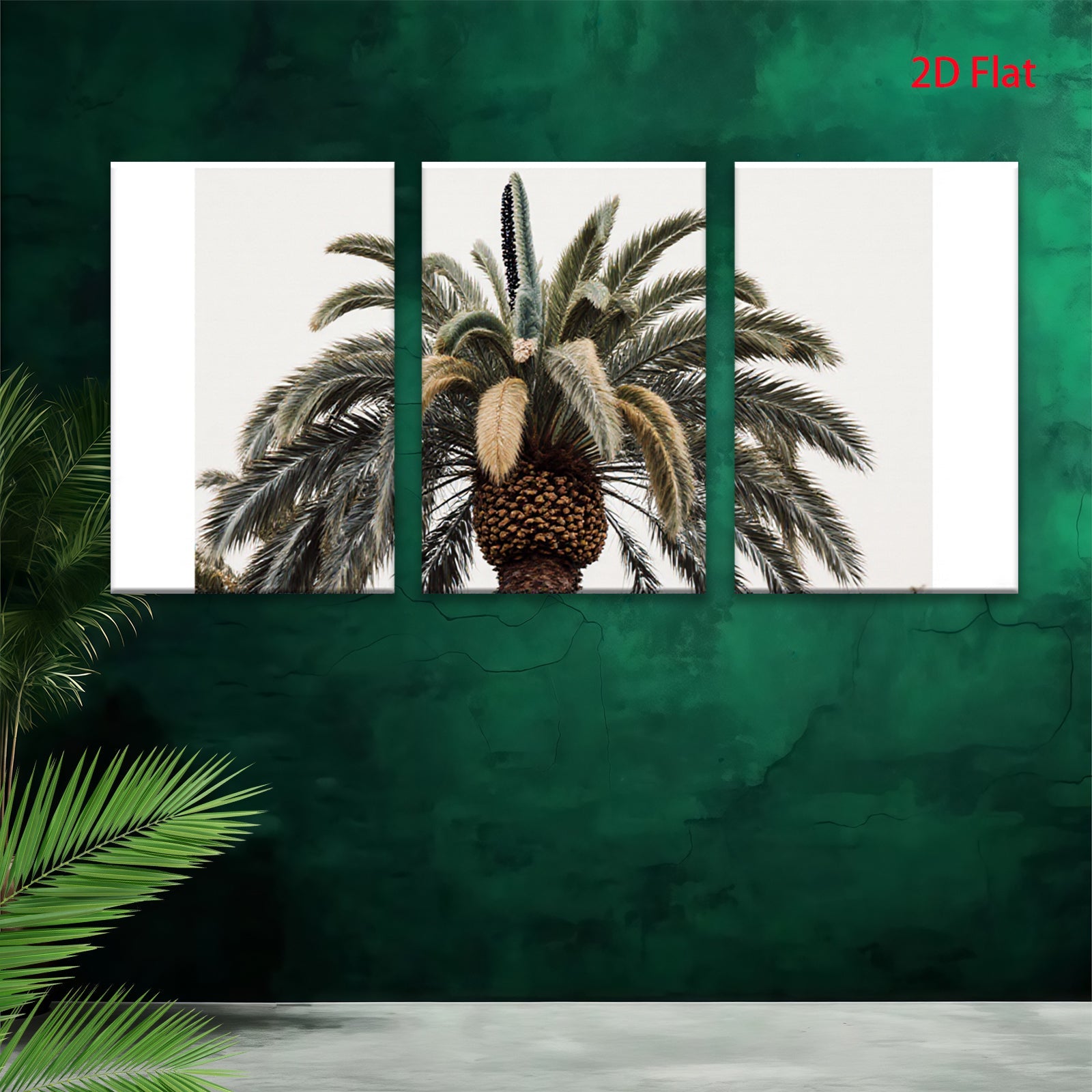 2D flat 1pc Palm tree fronds lush botanical wall art bedroom living room farmhouse modern gallery wrapped canvas print