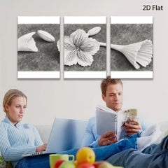 2D flat 1pc Paper Flower Bloom Botanical Wall Art Study Room Living Room Gallery Wrapped Canvas Modern Farmhouse Decor