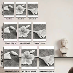 2D flat 1pc Paper Flower Bloom Botanical Wall Art Study Room Living Room Gallery Wrapped Canvas Modern Farmhouse Decor
