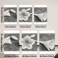 2D flat 1pc Paper Flower Bloom Botanical Wall Art Study Room Living Room Gallery Wrapped Canvas Modern Farmhouse Decor