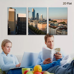 2D flat 1pc Paris Skyline Cityscape Modern Wall Art Living Room Bedroom Decor Home Office Canvas Prints Farmhouse Style Teal Blue Gray