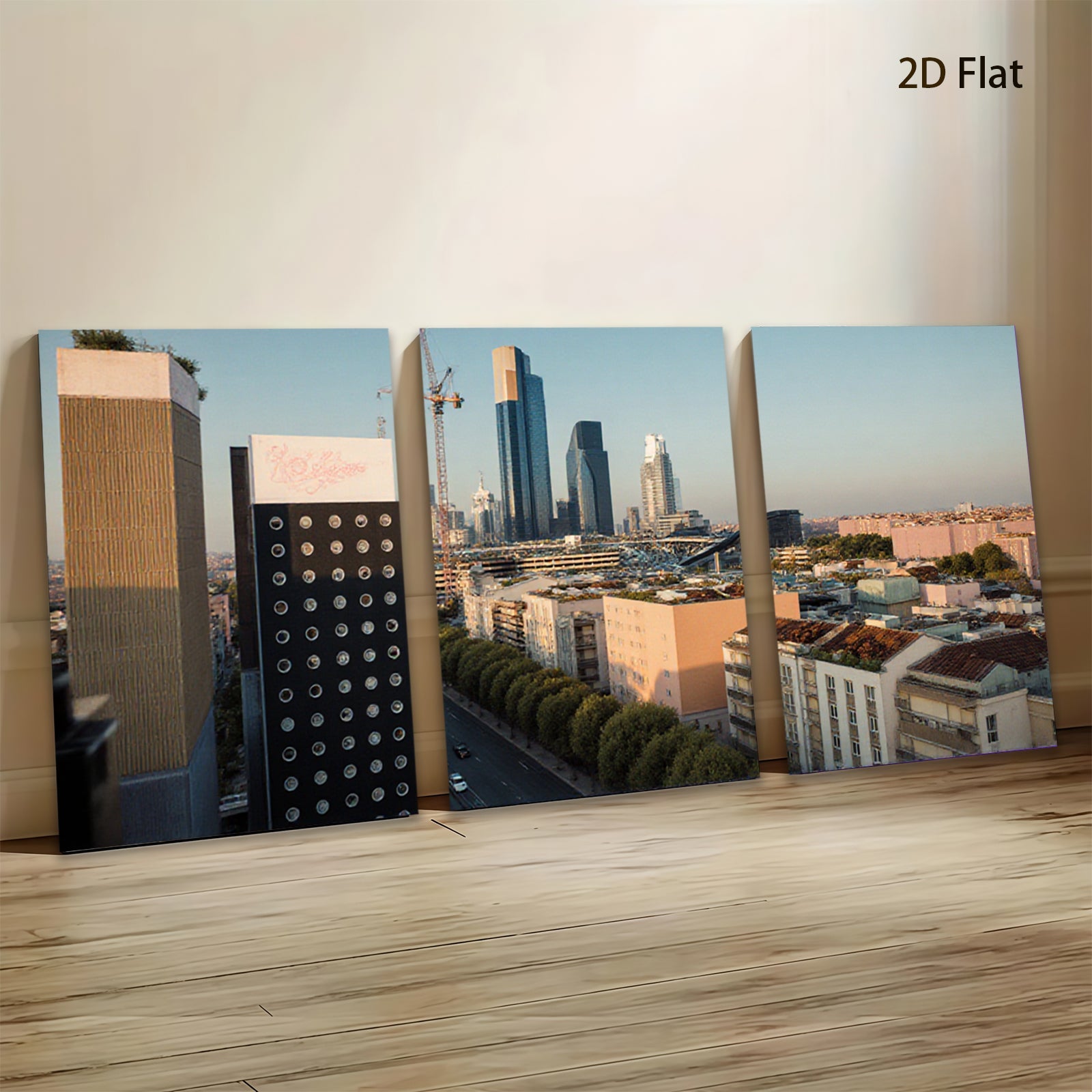 2D flat 1pc Paris Skyline Cityscape Modern Wall Art Living Room Bedroom Decor Home Office Canvas Prints Farmhouse Style Teal Blue Gray