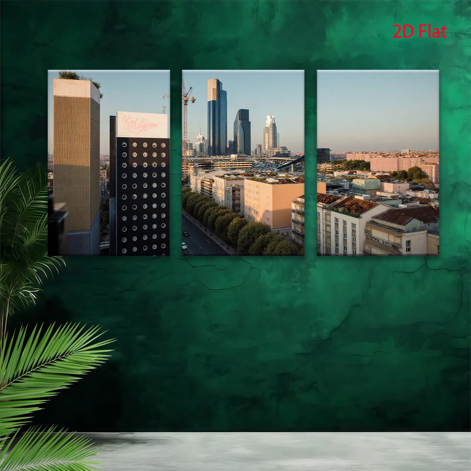2D flat 1pc Paris Skyline Cityscape Modern Wall Art Living Room Bedroom Decor Home Office Canvas Prints Farmhouse Style Teal Blue Gray