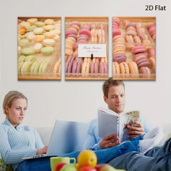 2D flat 1pc Pastel Macarons Delightful Bakery Treats Kitchen Dining Room Wall Decor Farmhouse Style Modern Minimalist Art