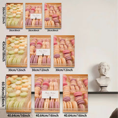 2D flat 1pc Pastel Macarons Delightful Bakery Treats Kitchen Dining Room Wall Decor Farmhouse Style Modern Minimalist Art
