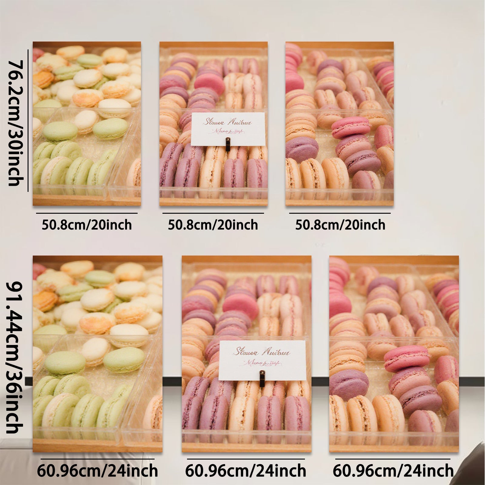 2D flat 1pc Pastel Macarons Delightful Bakery Treats Kitchen Dining Room Wall Decor Farmhouse Style Modern Minimalist Art