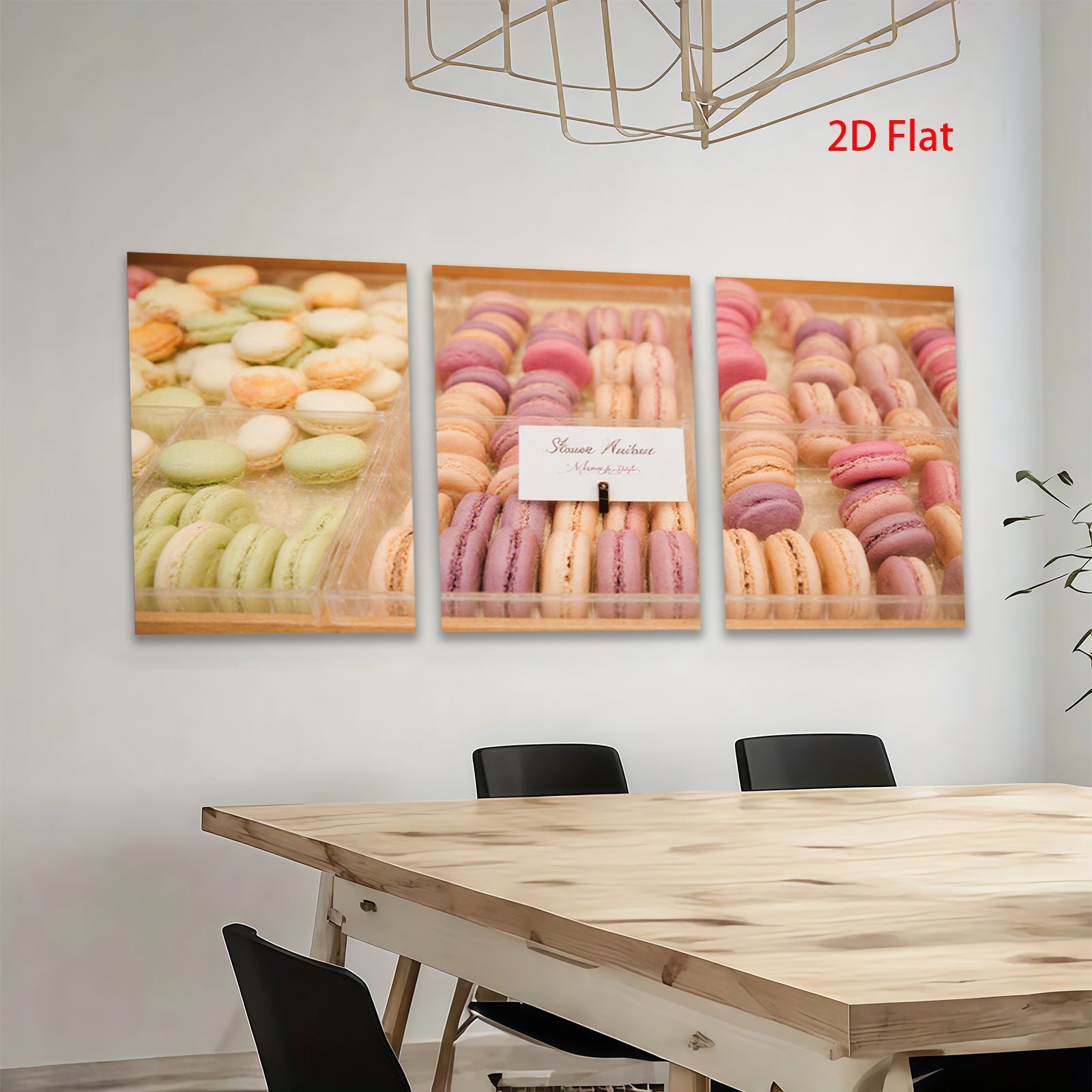 2D flat 1pc Pastel Macarons Delightful Bakery Treats Kitchen Dining Room Wall Decor Farmhouse Style Modern Minimalist Art