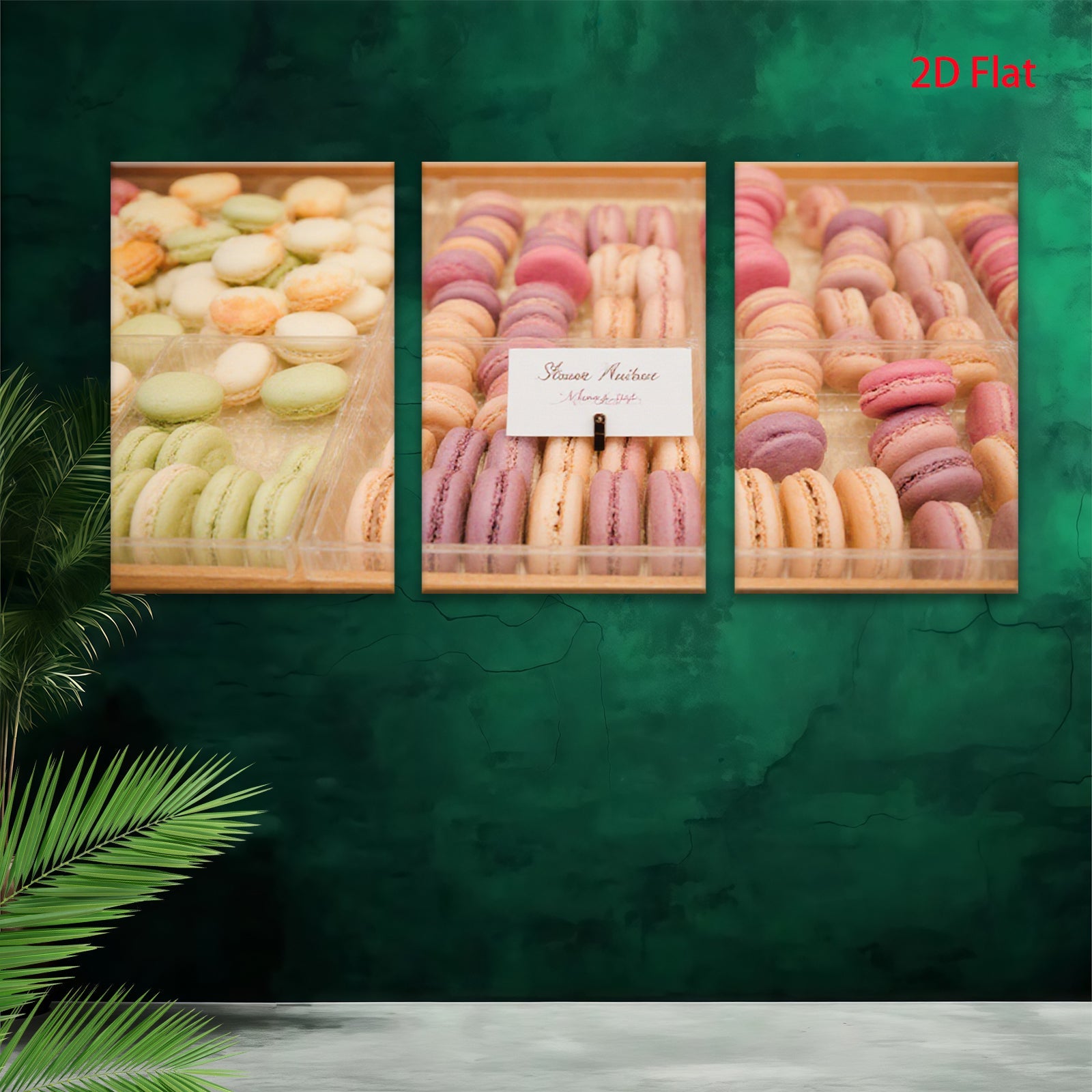 2D flat 1pc Pastel Macarons Delightful Bakery Treats Kitchen Dining Room Wall Decor Farmhouse Style Modern Minimalist Art