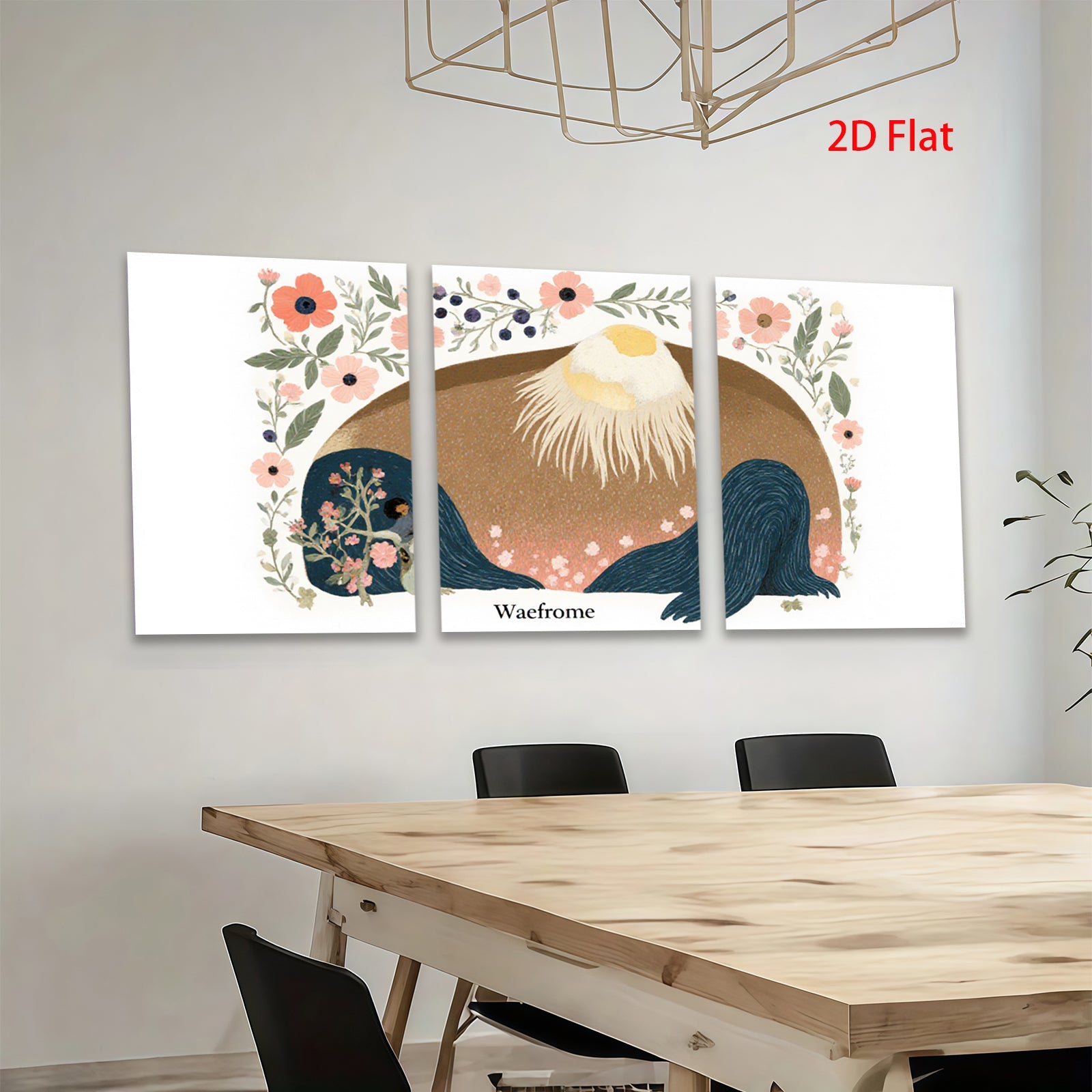 2D flat 1pc Patriotic Eagle Floral Wall Art Canvas Prints for Living Room Bedroom Home Decor Farmhouse Style Gallery Wrapped Modern Artwork
