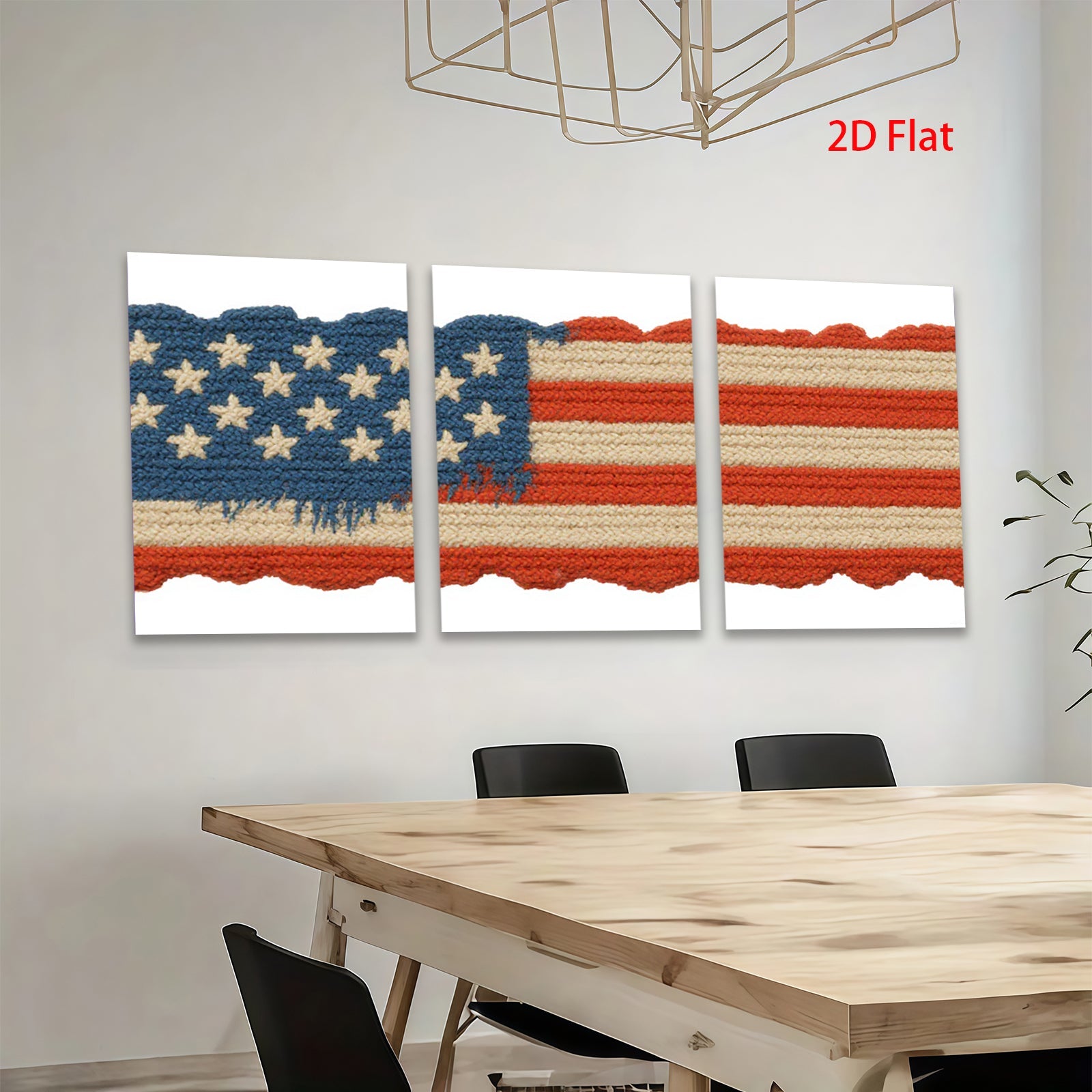 2D flat 1pc Patriotic Woven Texture American Flag Wall Art Decor Living Room Bedroom Modern Farmhouse Style Canvas Prints Home D��cor Gift Ideas