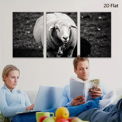 2D flat 1pc Peaceful Farm Animal Portrait Wall Decor for Living Room Bedroom Gallery Wrapped Canvas Prints Modern Farmhouse Style Rustic Chic Home Decor