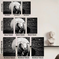 2D flat 1pc Peaceful Farm Animal Portrait Wall Decor for Living Room Bedroom Gallery Wrapped Canvas Prints Modern Farmhouse Style Rustic Chic Home Decor