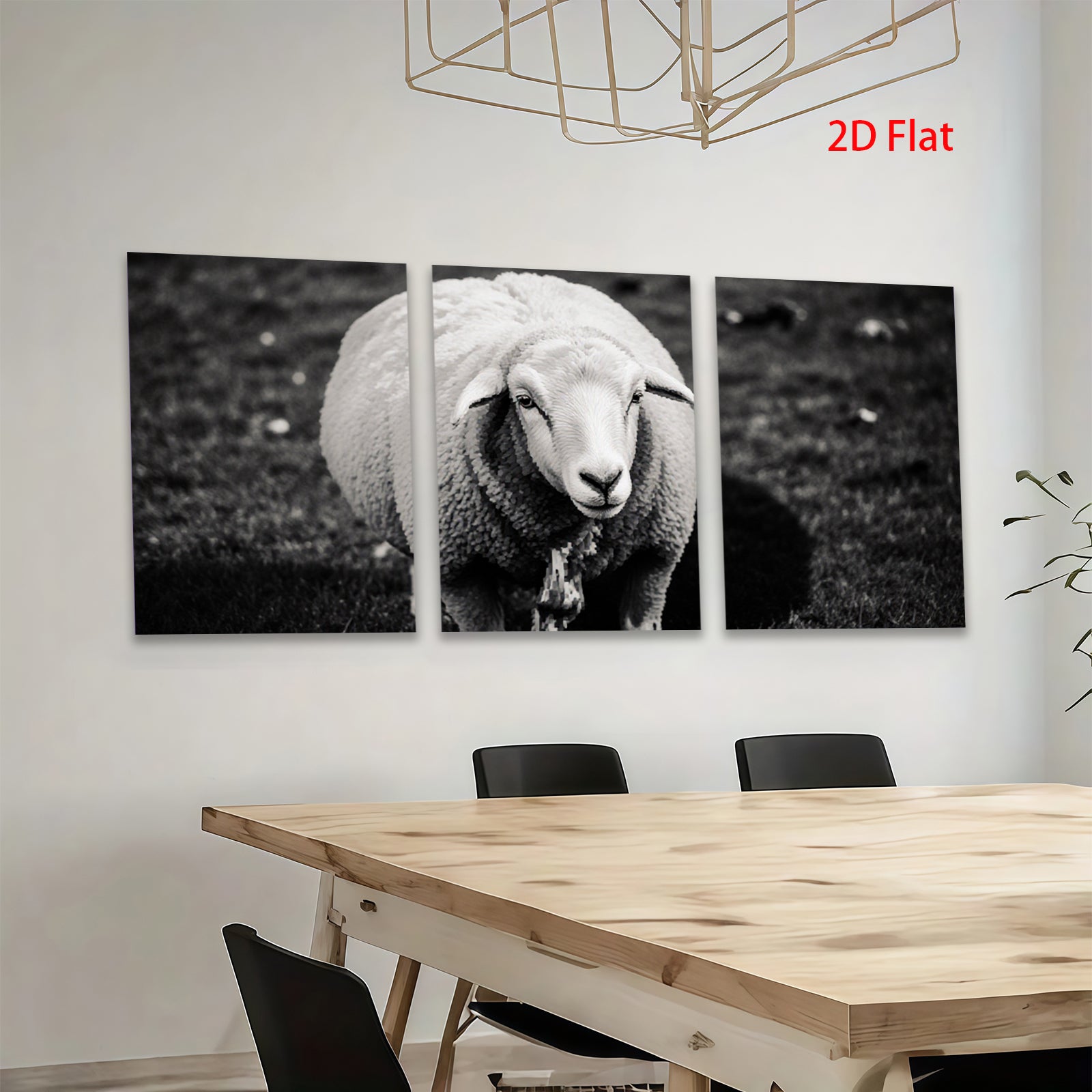 2D flat 1pc Peaceful Farm Animal Portrait Wall Decor for Living Room Bedroom Gallery Wrapped Canvas Prints Modern Farmhouse Style Rustic Chic Home Decor