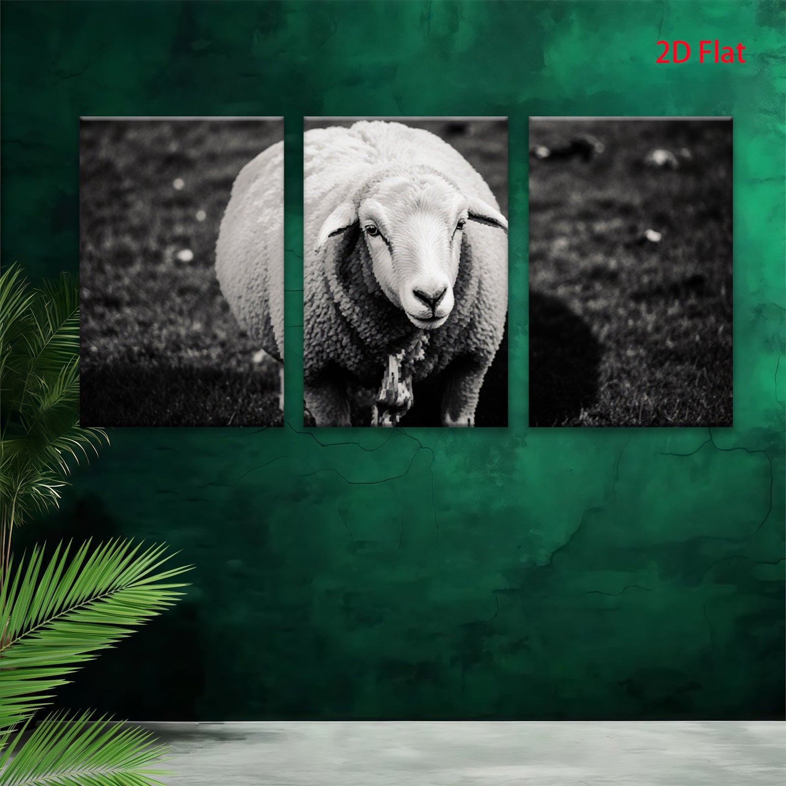 2D flat 1pc Peaceful Farm Animal Portrait Wall Decor for Living Room Bedroom Gallery Wrapped Canvas Prints Modern Farmhouse Style Rustic Chic Home Decor