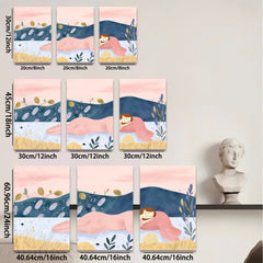 2D flat 1pc Peaceful Meadow Nap Floral Wall Art Living Room Bedroom Decor Farmhouse Style Canvas Prints Cozy Aesthetic Home Accents