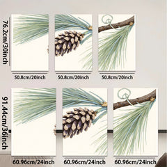 2D flat 1pc Pinecone Branch Nature Wall Art Botanical Decor Living Room Bedroom Gallery Wrapped Canvas Print Modern Farmhouse Rustic Coastal Home Decor