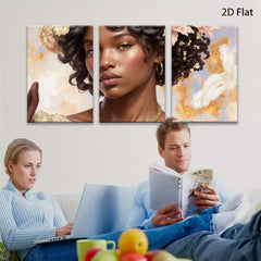 2D flat 1pc Portrait of beautiful woman with floral crown living room bedroom gallery wall art modern farmhouse decor botanical prints