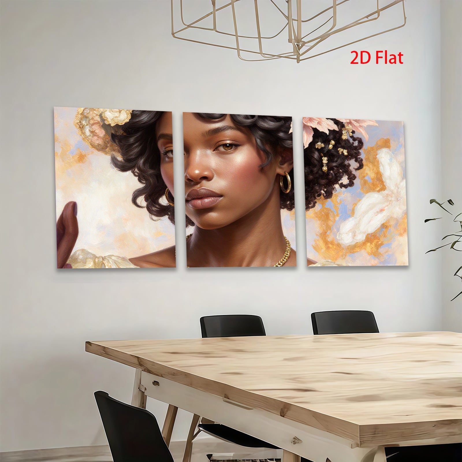 2D flat 1pc Portrait of beautiful woman with floral crown living room bedroom gallery wall art modern farmhouse decor botanical prints