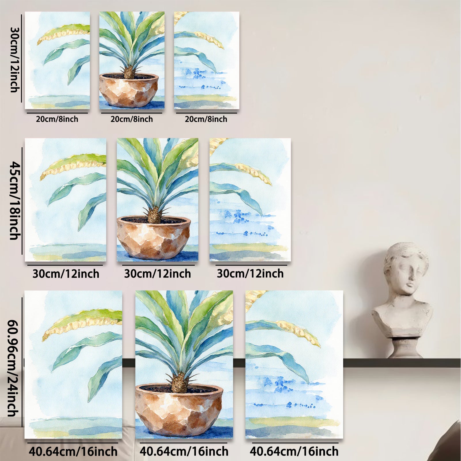 2D flat 1pc Potted Fern Botanical Wall Art Living Room Bedroom Home Decor Farmhouse Style Gallery Wrapped Canvas Prints Modern Minimalist Artwork