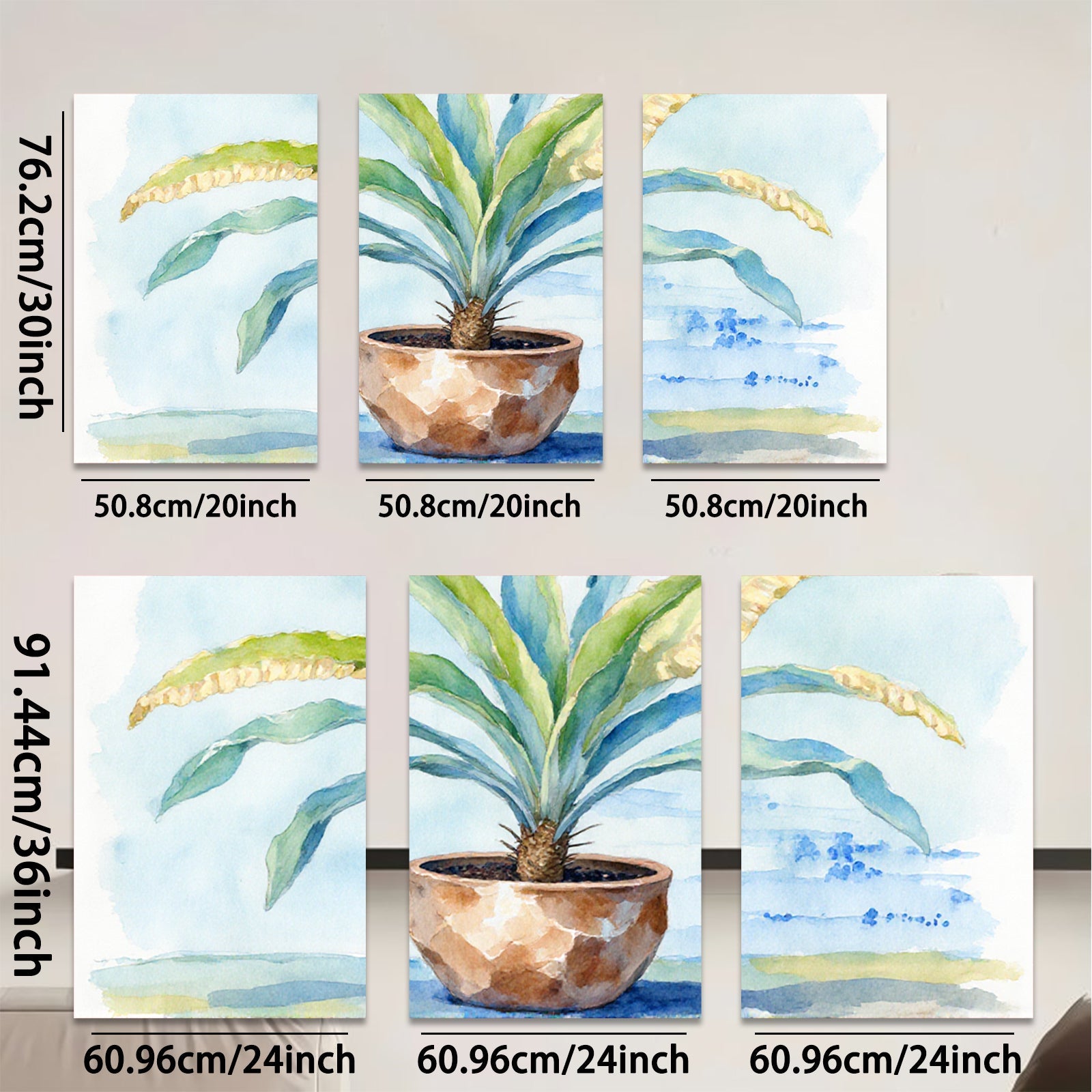 2D flat 1pc Potted Fern Botanical Wall Art Living Room Bedroom Home Decor Farmhouse Style Gallery Wrapped Canvas Prints Modern Minimalist Artwork