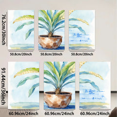 2D flat 1pc Potted Fern Botanical Wall Art Living Room Bedroom Home Decor Farmhouse Style Gallery Wrapped Canvas Prints Modern Minimalist Artwork