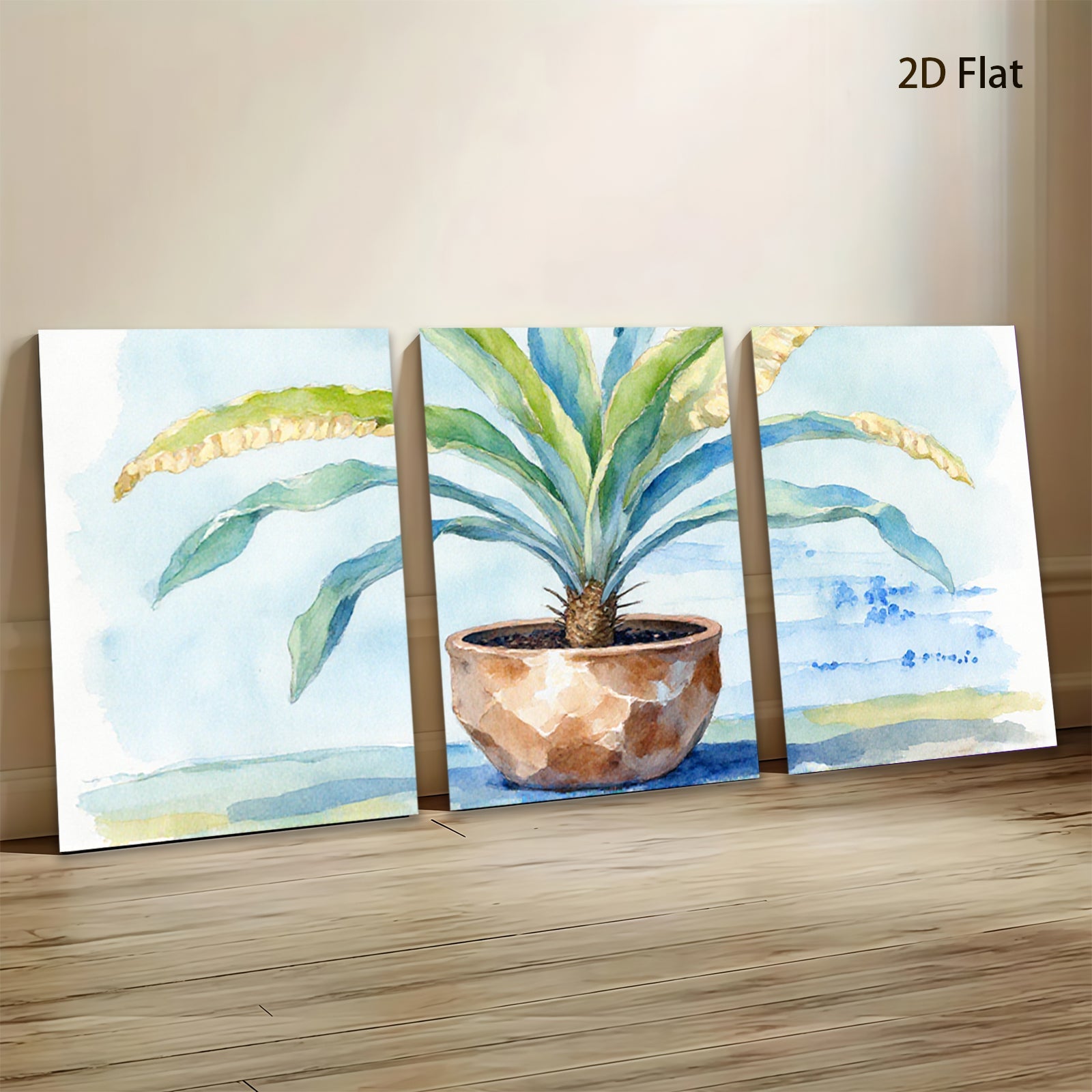 2D flat 1pc Potted Fern Botanical Wall Art Living Room Bedroom Home Decor Farmhouse Style Gallery Wrapped Canvas Prints Modern Minimalist Artwork