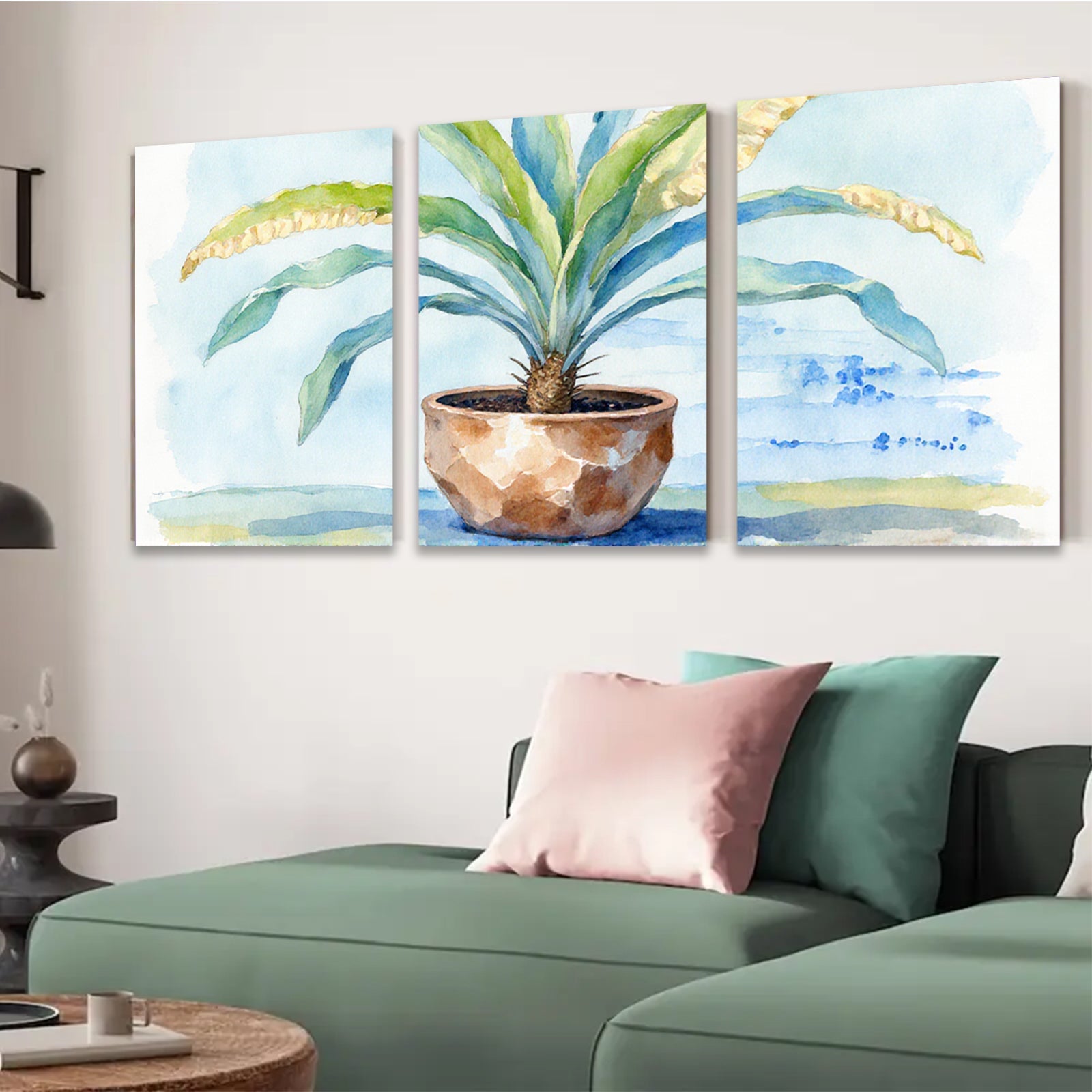 2D flat 1pc Potted Fern Botanical Wall Art Living Room Bedroom Home Decor Farmhouse Style Gallery Wrapped Canvas Prints Modern Minimalist Artwork