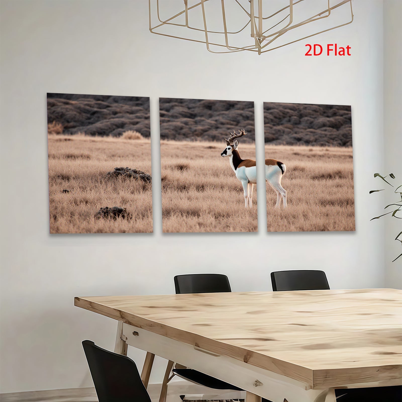 2D flat 1pc Pronghorn Antelope Wildlife Portrait Farmhouse Wall Decor Rustic Living Room Bedroom Canvas Print Modern Art Home Gifts