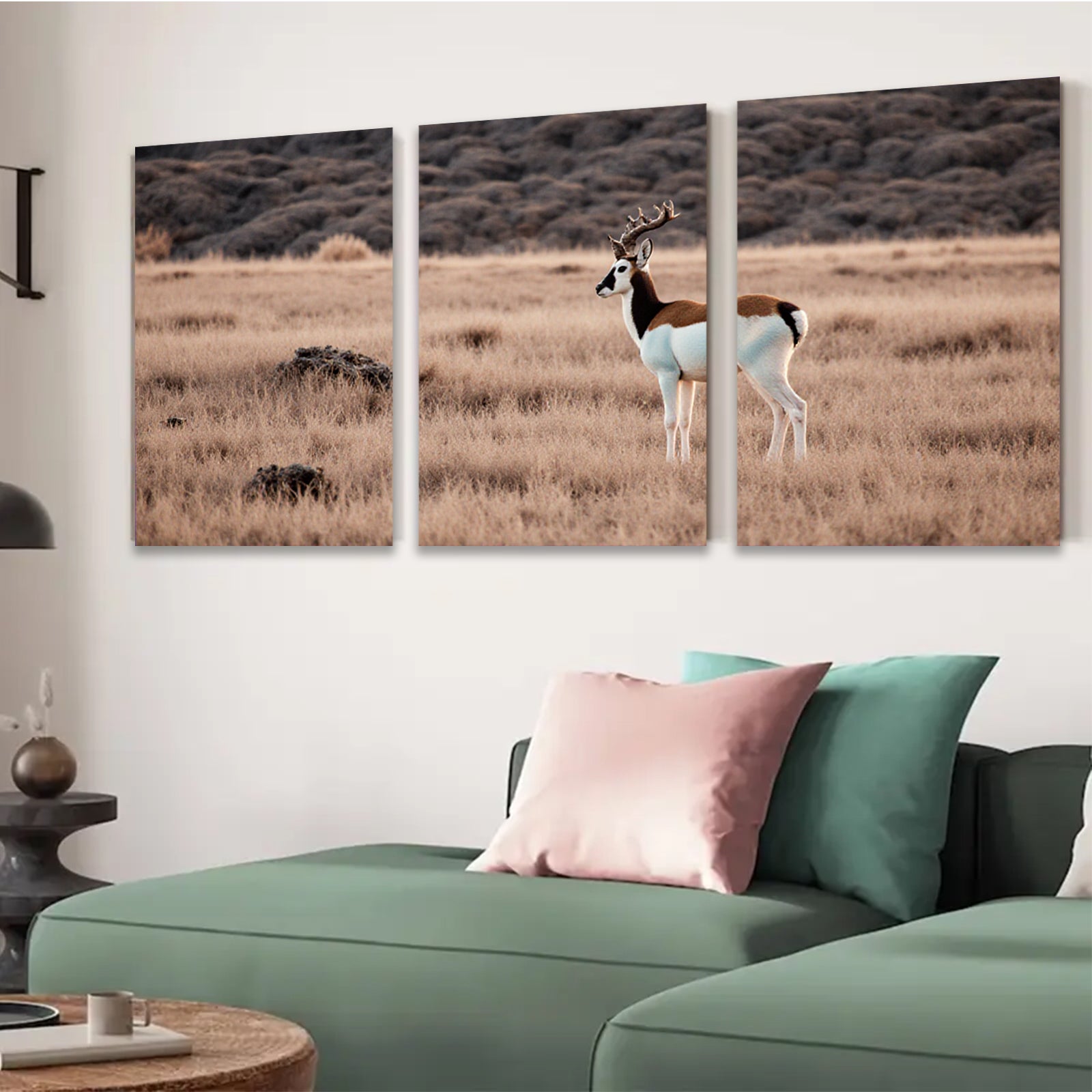 2D flat 1pc Pronghorn Antelope Wildlife Portrait Farmhouse Wall Decor Rustic Living Room Bedroom Canvas Print Modern Art Home Gifts