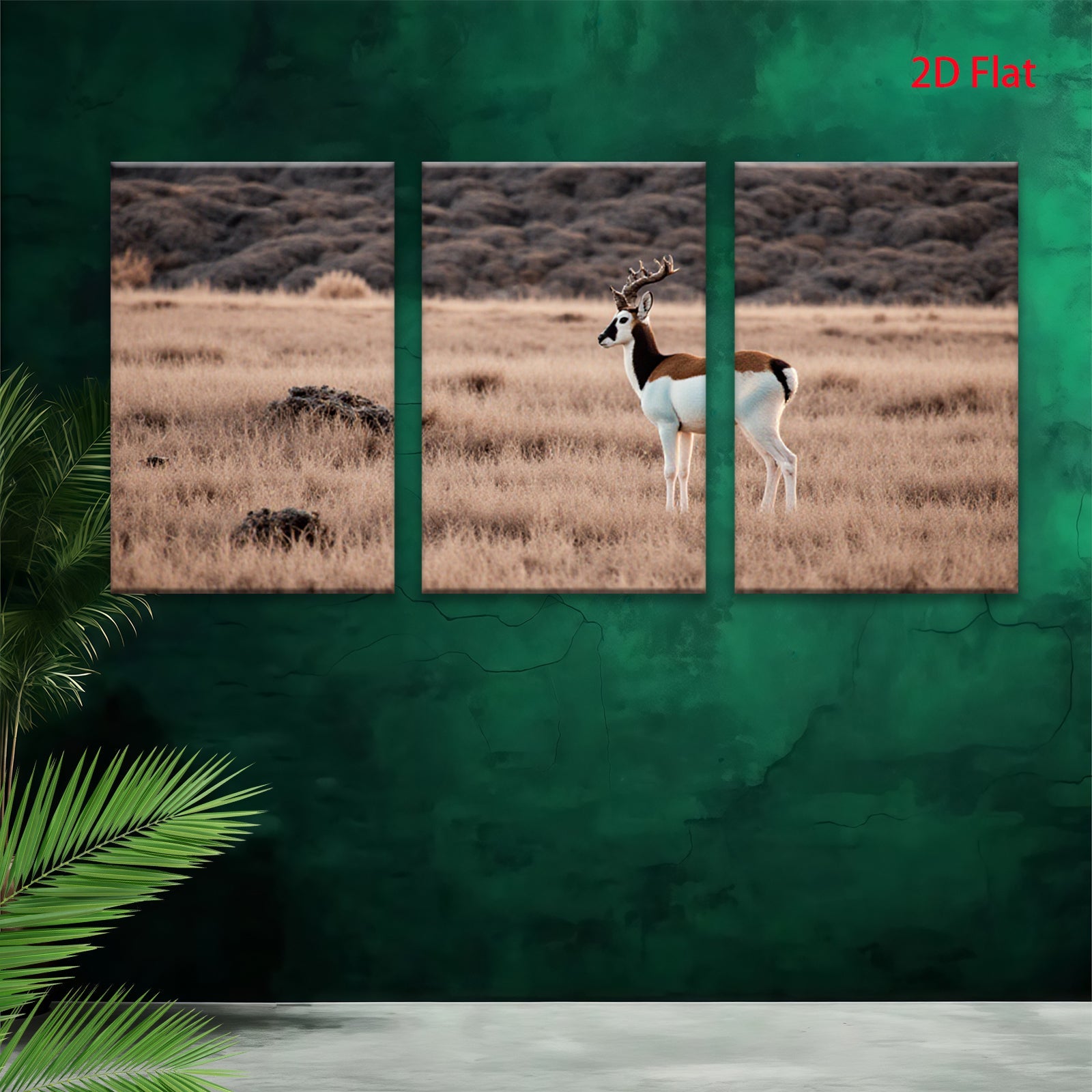 2D flat 1pc Pronghorn Antelope Wildlife Portrait Farmhouse Wall Decor Rustic Living Room Bedroom Canvas Print Modern Art Home Gifts