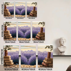 2D flat 1pc Provence lavender field wall art canvas prints for living room bedroom home decor farmhouse style botanical floral gallery wrapped ready to hang
