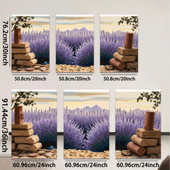 2D flat 1pc Provence lavender field wall art canvas prints for living room bedroom home decor farmhouse style botanical floral gallery wrapped ready to hang