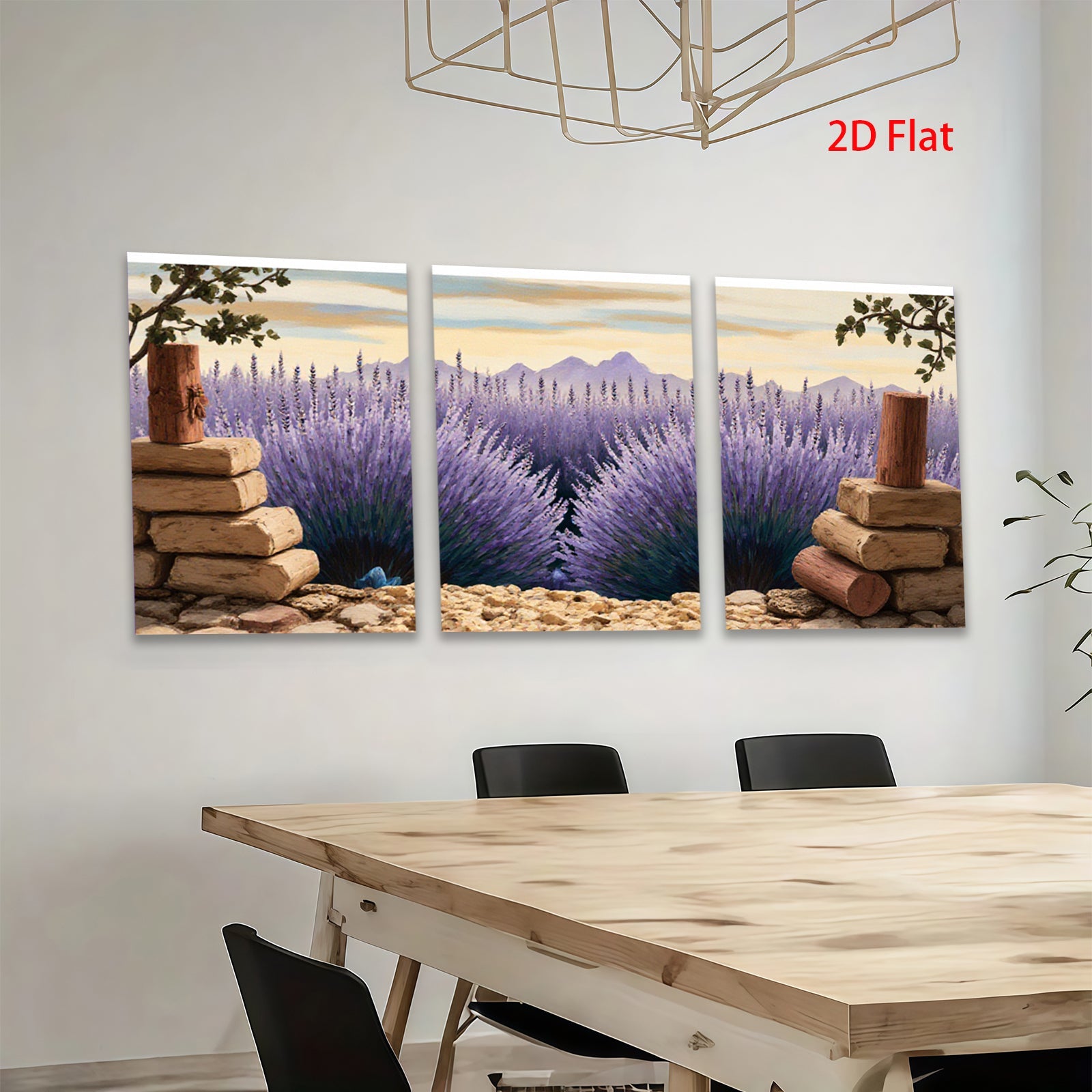 2D flat 1pc Provence lavender field wall art canvas prints for living room bedroom home decor farmhouse style botanical floral gallery wrapped ready to hang